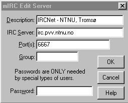 Screenshot fra mIRC